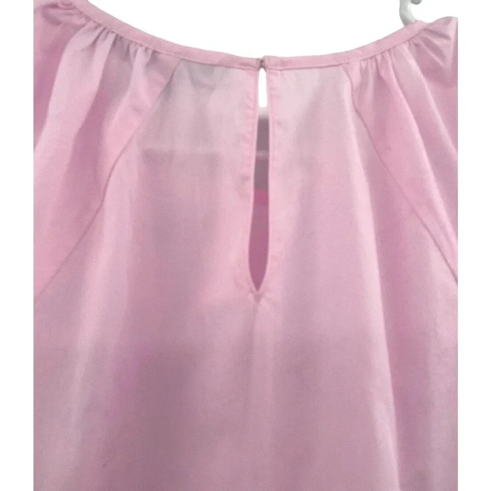 Hill House The Francesca Top Peplum Puff Sleeve Ballerina Pink Size Small NWT